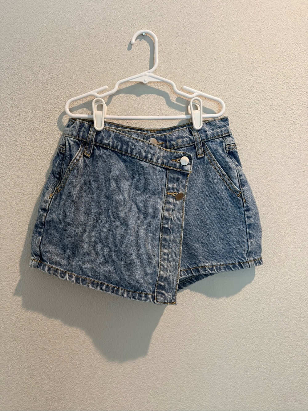 Altar'd State Light Blue Denim Wrap Skort